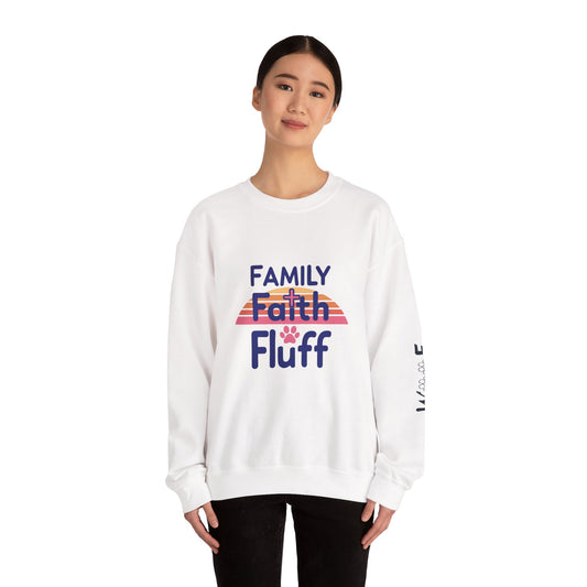 Crewneck Sweatshirt Family Faith Fluff Logo Woof Painted by Grandma