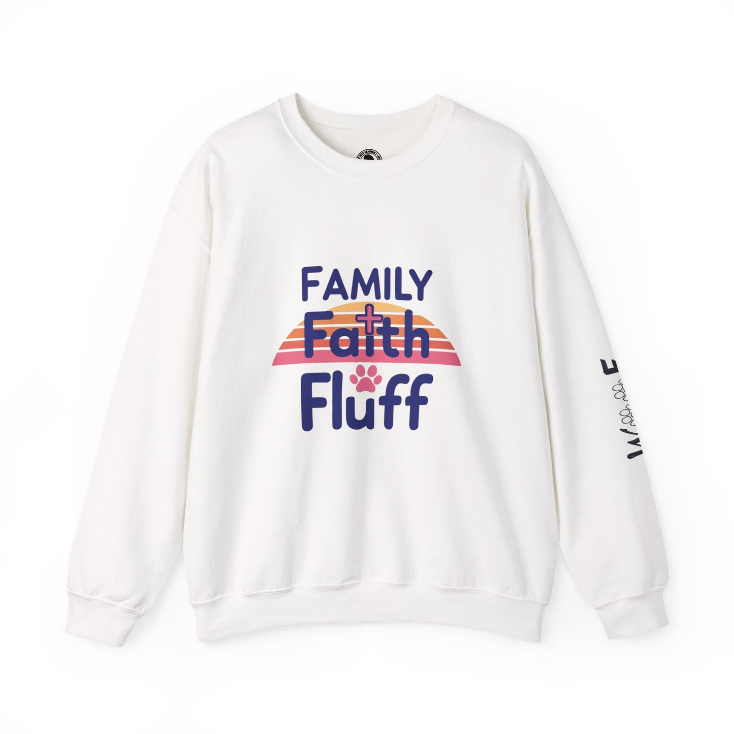 Crewneck Sweatshirt Family Faith Fluff Logo Woof Painted by Grandma