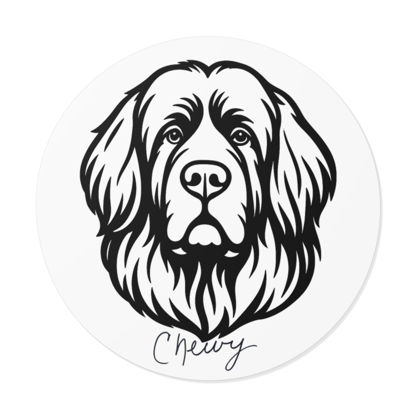 Chewy Sticker, Grandma writing Cute Pet Decor, Animal Lover Gift, Personalized Dog Stickers, Great for Scrapbooking