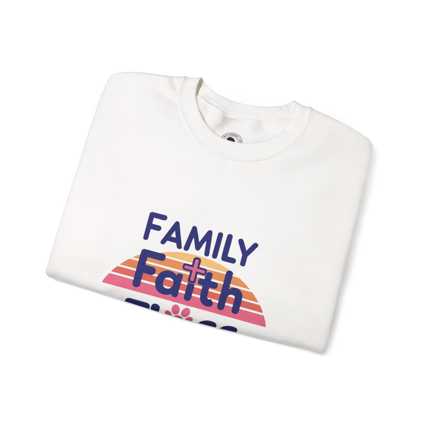 Crewneck Sweatshirt Family Faith Fluff Logo Woof Painted by Grandma