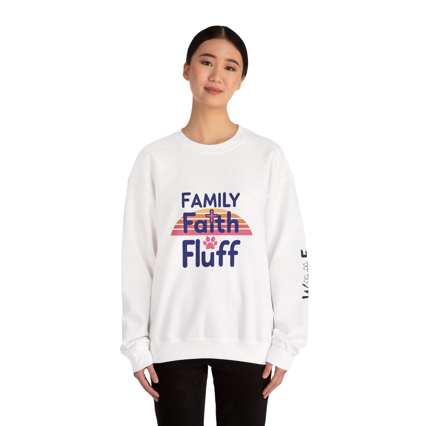 Crewneck Sweatshirt Family Faith Fluff Logo Woof Painted by Grandma