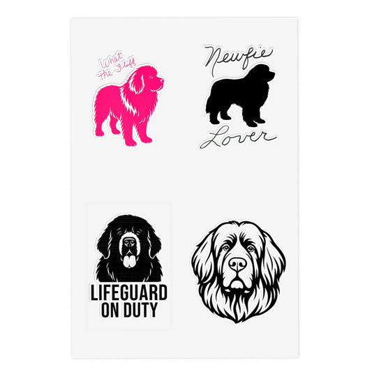 Newfie Sticker Sheets | Fun & Playful Decorative Decals for Dog Lovers, Scrapbooking, Journaling, Gifts, Home Decor