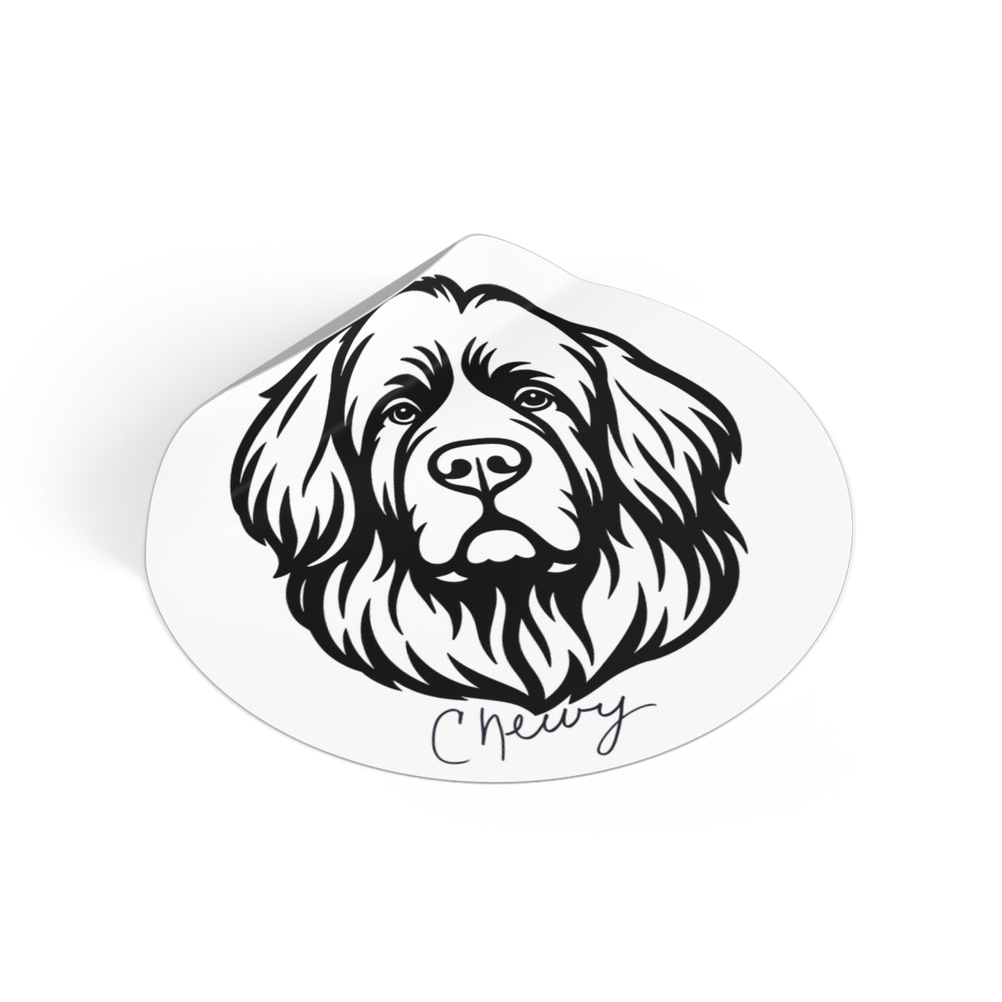 Chewy Sticker, Grandma writing Cute Pet Decor, Animal Lover Gift, Personalized Dog Stickers, Great for Scrapbooking