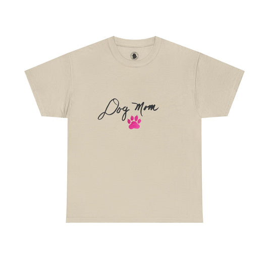 Dog Mom Unisex Heavy Cotton Tee, Pet Lover Gift, Casual Style, Birthday Present, Animal Rights Advocate Tee